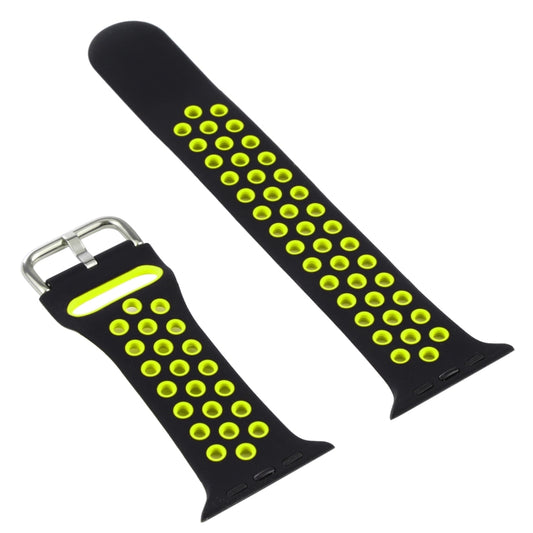 Silicone Watch Band + Protective Case with Screen Protector Set For Apple Watch Series 3 & 2 & 1 42mm(Black Yellow) by buy2fix