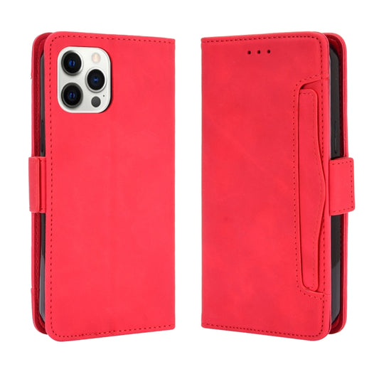 For iPhone 13 Pro Max Skin Feel Calf Pattern Horizontal Flip Leather Case with Holder & Card Slots & Photo Frame (Red) by buy2fix