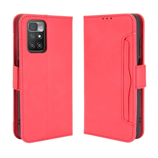 For Xiaomi Redmi 10 Skin Feel Calf Pattern Horizontal Flip Leather Case with Holder & Card Slots & Photo Frame(Red) by buy2fix