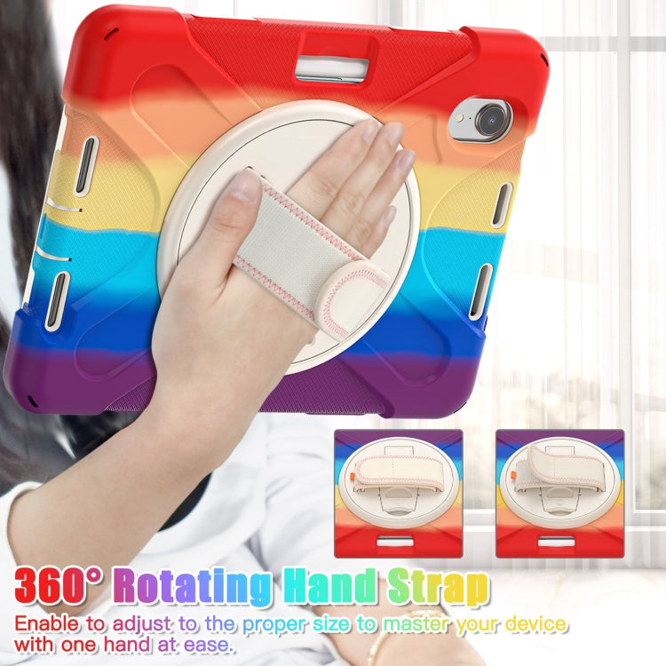 For iPad mini 6 / mini 2024 Silicone Hybrid PC Tablet Case with Grip Holder & Shoulder Strap(Colorful Red) - iPad mini 2024 Cases by buy2fix | Online Shopping UK | buy2fix