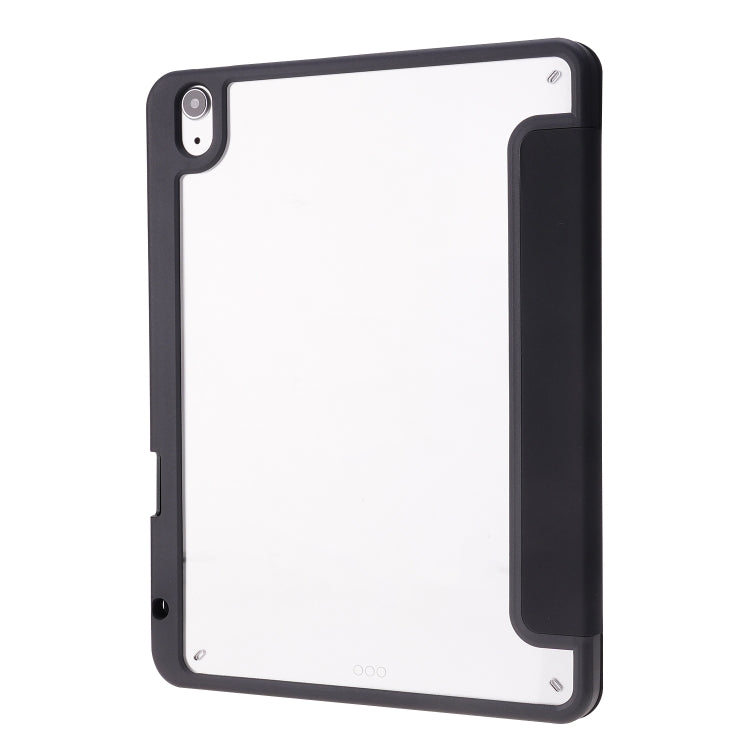 Deformation Transparent Acrylic Horizontal Flip PU Leather Case with Multi-folding Holder & Sleep / Wake-up Function & Pen Slot For iPad Air 2022 / 2020 10.9(Black) - iPad Air (2022) / (2020) 10.9 Cases by buy2fix | Online Shopping UK | buy2fix