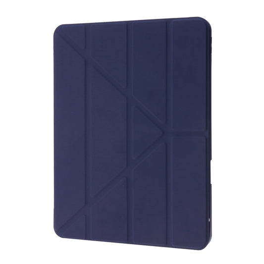 Deformation Transparent Acrylic Horizontal Flip PU Leather Case with Multi-folding Holder & Sleep / Wake-up Function & Pen Slot For iPad Air 2022 / 2020 10.9(Dark Blue) - iPad Air (2022) / (2020) 10.9 Cases by buy2fix | Online Shopping UK | buy2fix