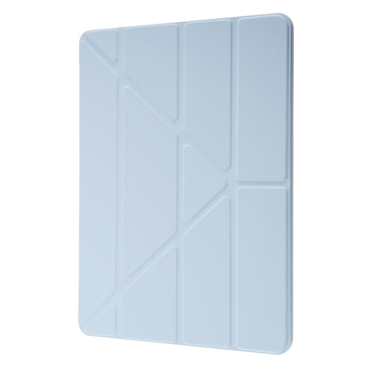 For iPad 10.2 2021 / 2020 / 2019 Deformation Transparent Acrylic Horizontal Flip PU Leather Case with Multi-folding Holder & Sleep / Wake-up Function & Pen Slot(Baby Blue) - iPad 10.2 Cases by buy2fix | Online Shopping UK | buy2fix