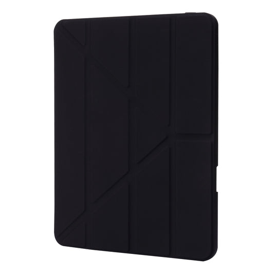 For iPad Pro 11 2022 / 2021 / 2020 / 2018 Deformation Transparent Acrylic Horizontal Flip PU Leather Tablet Case with Multi-folding Holder & Sleep / Wake-up Function & Pen Slot(Black) - iPad Pro 11 (2022/2021) Cases by buy2fix | Online Shopping UK | buy2fix