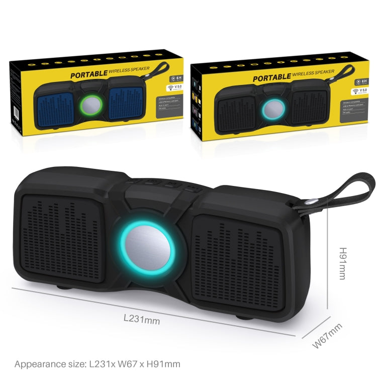 New Rixing NR-9011 Bluetooth 5.0 Portable Outdoor Wireless Bluetooth Speaker(Black) - Desktop Speaker by NewRixing | Online Shopping UK | buy2fix