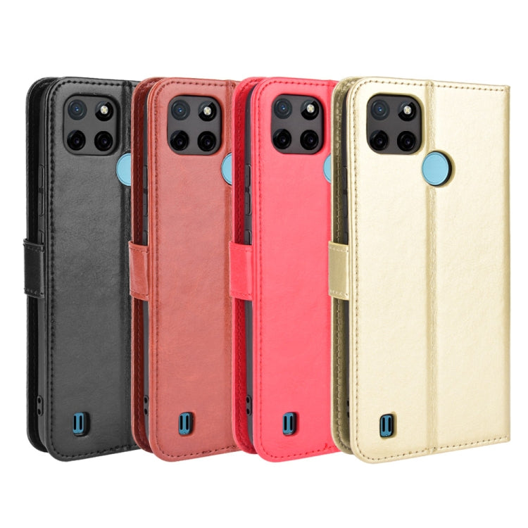 For OPPO Realme C21Y Crazy Horse Texture Horizontal Flip Leather Case with Holder & Card Slots & Lanyard(Red) by buy2fix