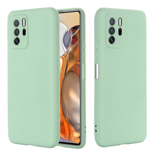 For Xiaomi Redmi Note 10 Pro 5G CN Version / Poco X3 GT 5G Solid Color Liquid Silicone Dropproof Full Coverage Protective Case(Green) by buy2fix
