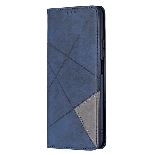 For Xiaomi Mi 11T Rhombus Texture Horizontal Flip Magnetic Leather Case with Holder & Card Slots(Blue) by buy2fix