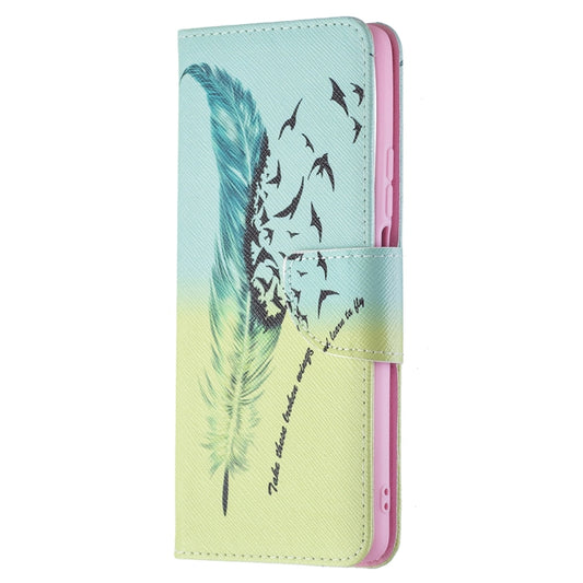 For Xiaomi Mi 11T Colored Drawing Pattern Horizontal Flip Leather Case with Holder & Card Slots & Wallet(Feather) by buy2fix