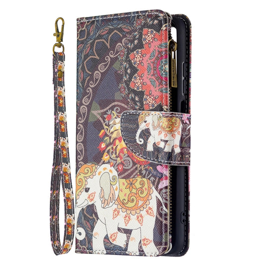 For Xiaomi Redmi 10 Colored Drawing Pattern Zipper Horizontal Flip Leather Case with Holder & Card Slots & Wallet(Flower Elephants) by buy2fix