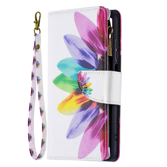 For Xiaomi Redmi 10 Colored Drawing Pattern Zipper Horizontal Flip Leather Case with Holder & Card Slots & Wallet(Sun Flower) by buy2fix