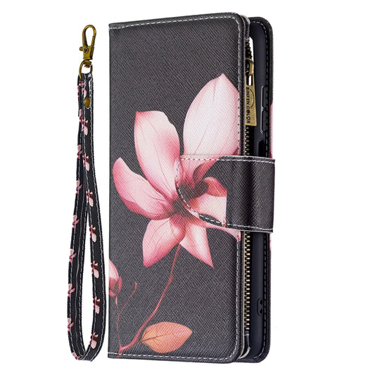 For Xiaomi Redmi 10 Colored Drawing Pattern Zipper Horizontal Flip Leather Case with Holder & Card Slots & Wallet(Lotus) by buy2fix