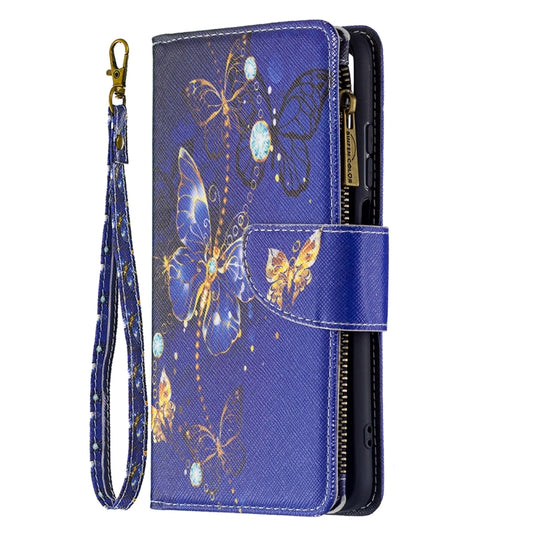 For Xiaomi Redmi 10 Colored Drawing Pattern Zipper Horizontal Flip Leather Case with Holder & Card Slots & Wallet(Purple Butterfly) by buy2fix