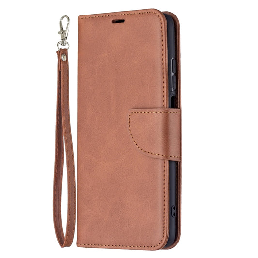 For Xiaomi Redmi 10 Retro Lambskin Texture Pure Color Horizontal Flip PU Leather Case with Holder & Card Slots & Wallet & Lanyard(Brown) by buy2fix