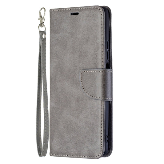 For Xiaomi Mi 11T Retro Lambskin Texture Pure Color Horizontal Flip PU Leather Case with Holder & Card Slots & Wallet & Lanyard(Grey) by buy2fix