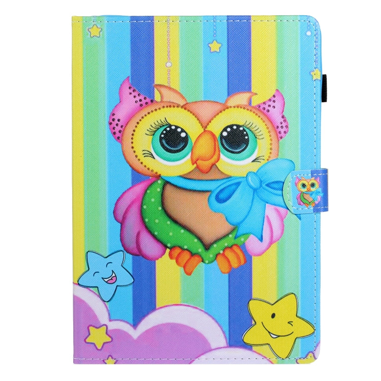 10 inch Universal Colored Drawing Horizontal Flip PU Leather Case with Holder & Card Slot(Rainbow Owl) - 10 - 11 inch by buy2fix | Online Shopping UK | buy2fix