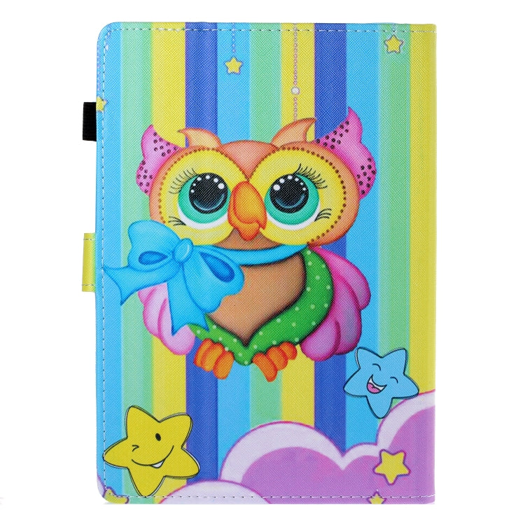 10 inch Universal Colored Drawing Horizontal Flip PU Leather Case with Holder & Card Slot(Rainbow Owl) - 10 - 11 inch by buy2fix | Online Shopping UK | buy2fix
