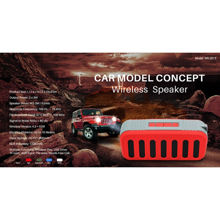 NewRixing NR-2013 TWS Car Exhaust Duct-shaped Bluetooth Speaker(Blue) - Desktop Speaker by NewRixing | Online Shopping UK | buy2fix