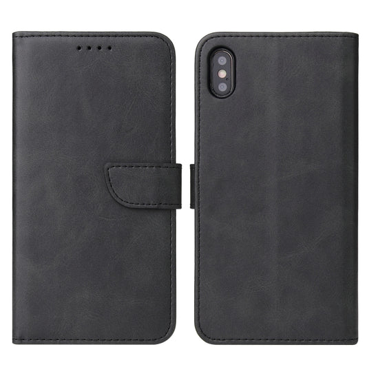 For iPhone X / XS Calf Texture Buckle Horizontal Flip Leather Case with Holder & Card Slots & Wallet(Black) by buy2fix