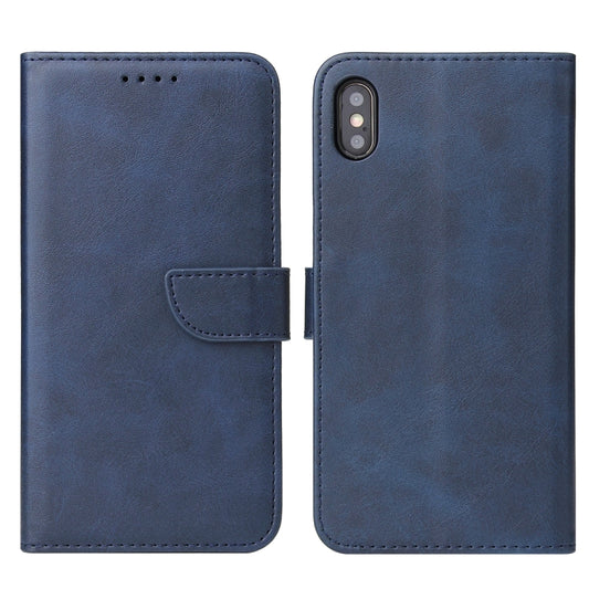 For iPhone X / XS Calf Texture Buckle Horizontal Flip Leather Case with Holder & Card Slots & Wallet(Blue) by buy2fix