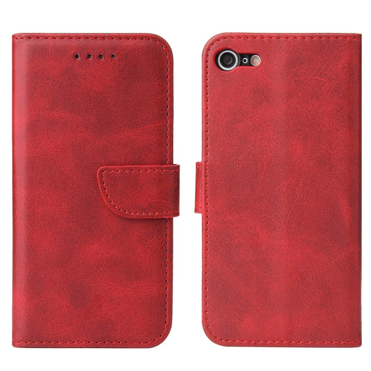For iPhone SE 2022 / SE 2020 / 8 / 7 Calf Texture Buckle Horizontal Flip Leather Case with Holder & Card Slots & Wallet(Red) by buy2fix