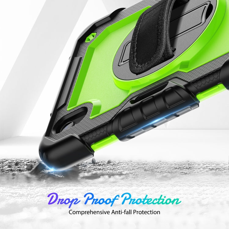 For iPad mini 2024 / mini 6 Shockproof Silicone + PC Protective Tablet Case with Holder & Shoulder Strap & Pen Slot(Yellow Green + Black) - iPad mini 6 Cases by buy2fix | Online Shopping UK | buy2fix