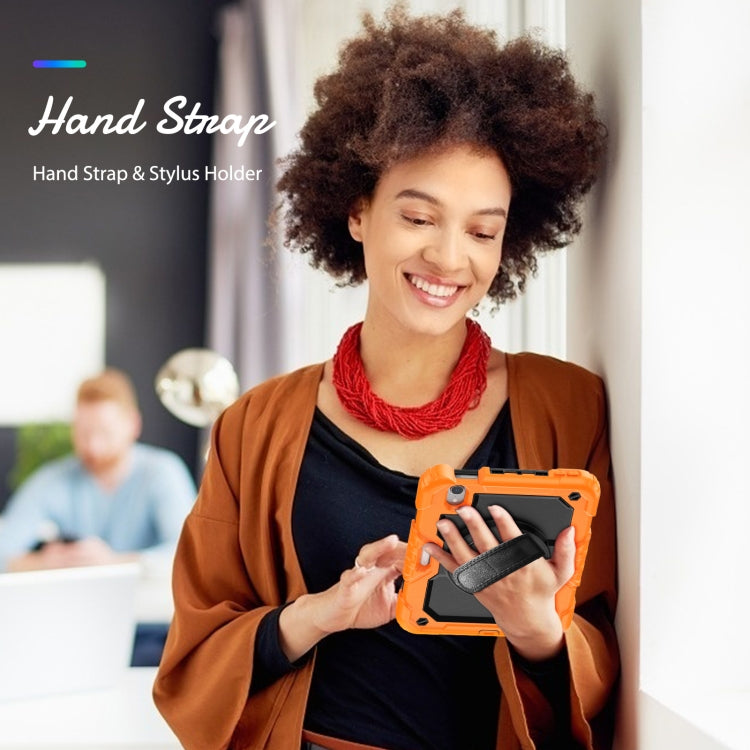 For iPad mini 2024 / mini 6 Shockproof Silicone + PC Protective Tablet Case with Holder & Shoulder Strap & Pen Slot(Black + Orange) - iPad mini 6 Cases by buy2fix | Online Shopping UK | buy2fix