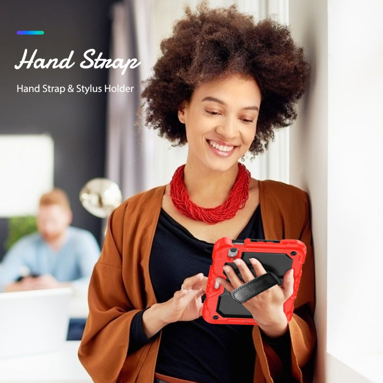 For iPad mini 2024 / mini 6 Shockproof Silicone + PC Protective Tablet Case with Holder & Shoulder Strap & Pen Slot(Black + Red) - iPad mini 6 Cases by buy2fix | Online Shopping UK | buy2fix
