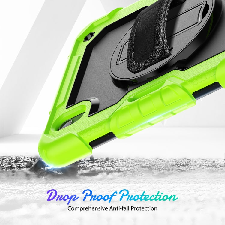 For iPad mini 2024 / mini 6 Shockproof Silicone + PC Protective Tablet Case with Holder & Shoulder Strap & Pen Slot(Black + Yellow Green) - iPad mini 6 Cases by buy2fix | Online Shopping UK | buy2fix
