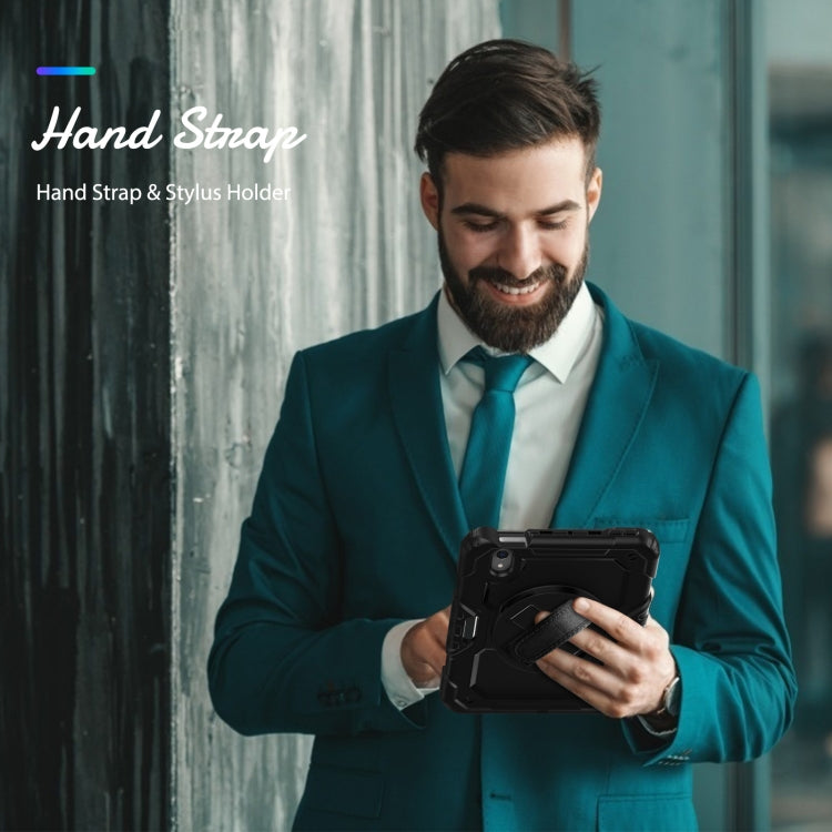 For iPad mini 2024 / mini 6 Shockproof Silicone + PC Protective Tablet Case with Holder & Shoulder Strap & Pen Slot(Black) - iPad mini 6 Cases by buy2fix | Online Shopping UK | buy2fix