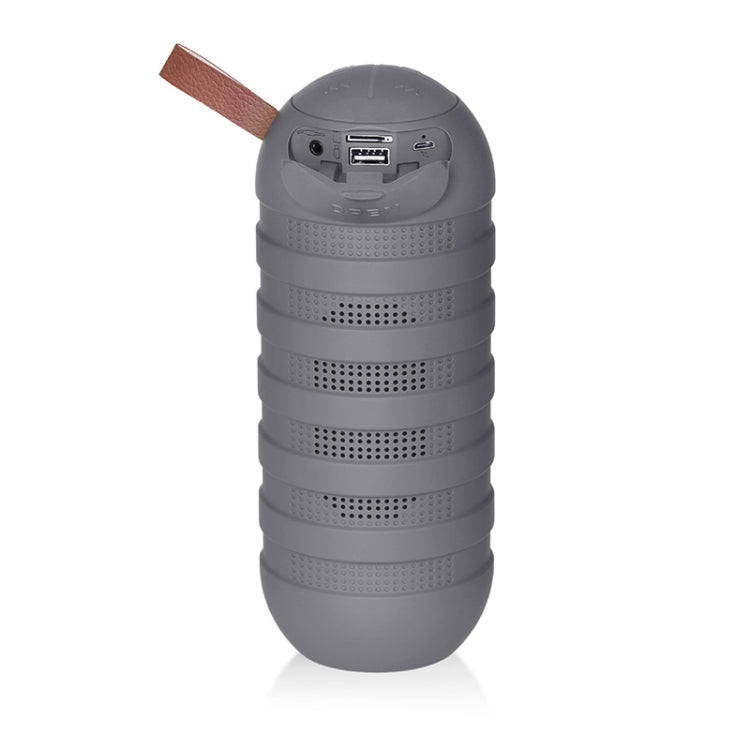 NewRixing NR-3025 TWS Outdoor Portable Splashproof Bluetooth Speaker with Flashlight Function(Grey) - Desktop Speaker by NewRixing | Online Shopping UK | buy2fix