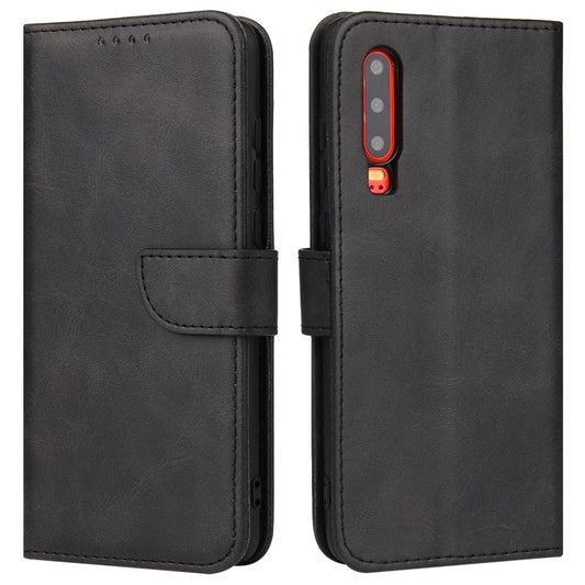 For Huawei P30 Calf Texture Buckle Horizontal Flip Leather Case with Holder & Card Slots & Wallet(Black) by buy2fix