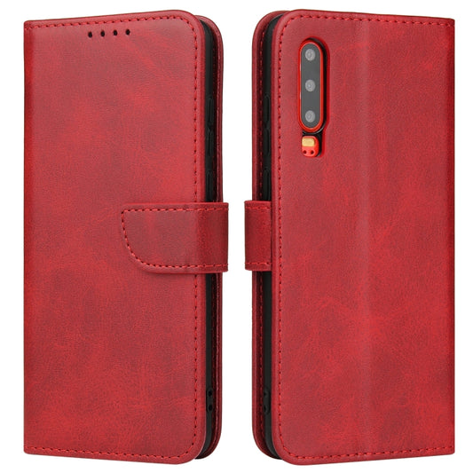 For Huawei P30 Calf Texture Buckle Horizontal Flip Leather Case with Holder & Card Slots & Wallet(Red) by buy2fix
