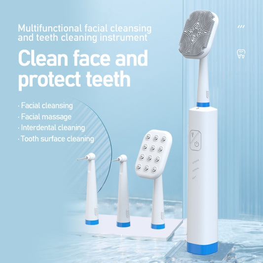 LSHOW YJK108 Multi-function Facial Cleansingand Teeth Cleaning Instrument with LED Auxiliary Light(White) by LSHOW