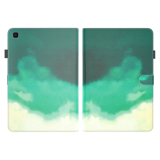 For Samsung Galaxy Tab A7 Lite 8.4 T220 / T225 Voltage Watercolor Pattern Skin Feel Magnetic Horizontal Flip PU Leather Case with Holder & Card Slots & Photo Frame(Cyan Green) by buy2fix