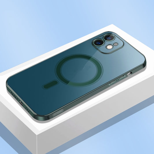 For iPhone 12 Classic Electroplating Shockproof Magsafe Case(Sea Blue) by buy2fix