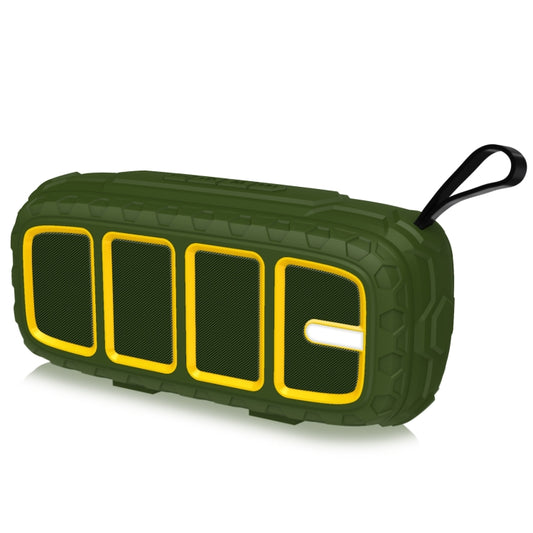NewRixing NR-5018 Outdoor Portable Bluetooth Speaker, Support Hands-free Call / TF Card / FM / U Disk(Green+Yellow) by NewRixing