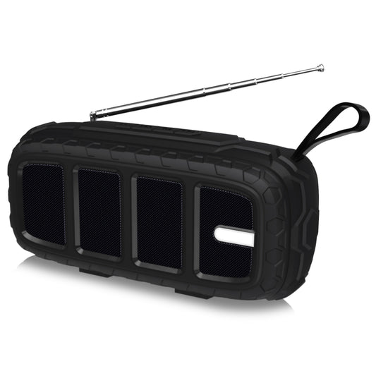 NewRixing NR-5018FM Outdoor Portable Bluetooth Speaker with Antenna, Support Hands-free Call / TF Card / FM / U Disk(Black) - Desktop Speaker by NewRixing | Online Shopping UK | buy2fix
