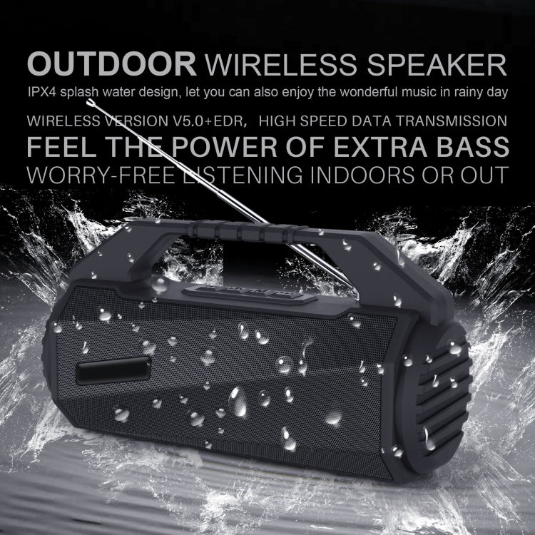 NewRixing NR-4025FM with Screen Outdoor Splash-proof Water Portable Bluetooth Speaker, Support Hands-free Call / TF Card / FM / U Disk(Black) - Desktop Speaker by NewRixing | Online Shopping UK | buy2fix
