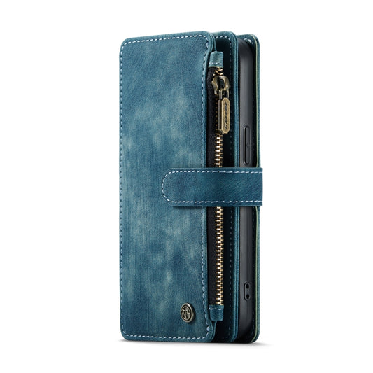 For iPhone 12 / 12 Pro CaseMe-C30 PU + TPU Multifunctional Horizontal Flip Leather Case with Holder & Card Slot & Wallet & Zipper Pocket(Blue) - iPhone 12 / 12 Pro Cases by CaseMe | Online Shopping UK | buy2fix