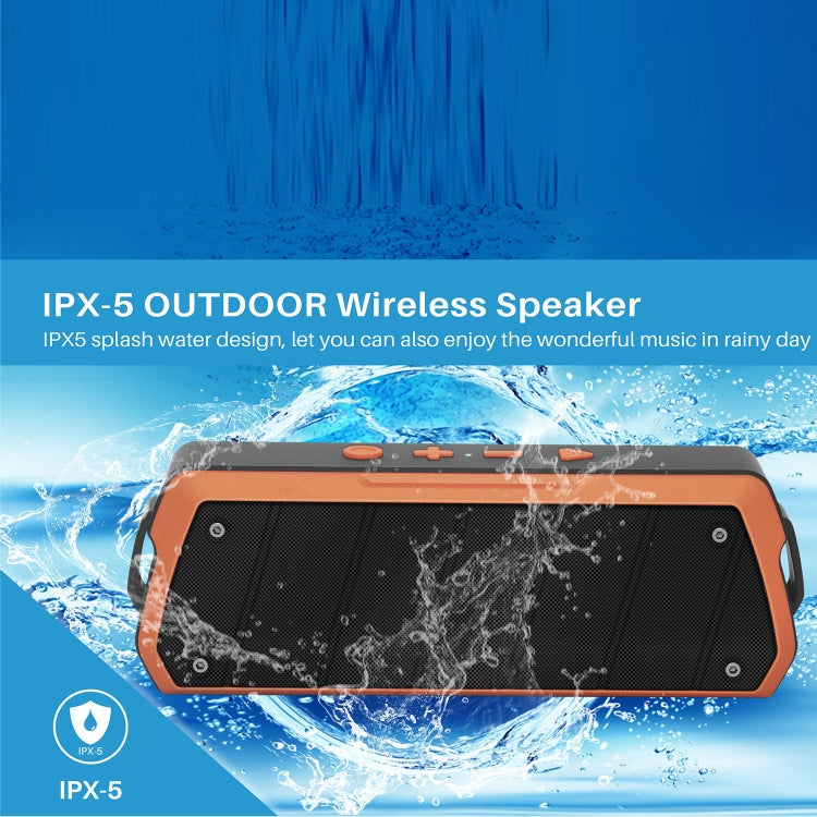 NewRixing NR-5000 IPX5 High Fidelity Bluetooth Speaker, Support Hands-free Call / TF Card / FM / U Disk(Orange) - Desktop Speaker by NewRixing | Online Shopping UK | buy2fix