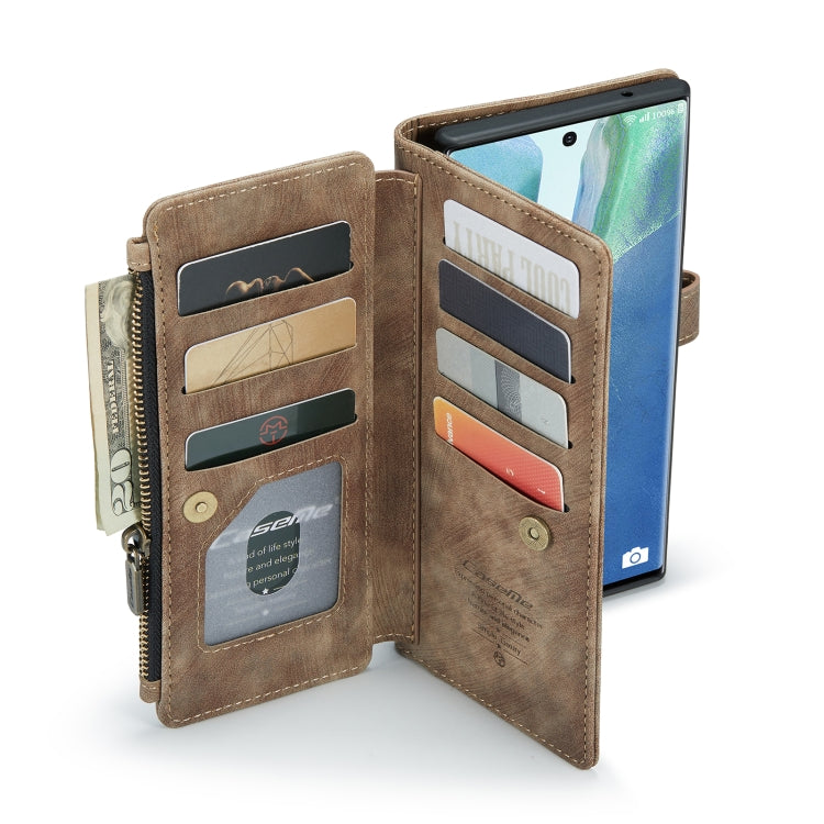 For Samsung Galaxy Note20 Ultra CaseMe-C30 PU + TPU Multifunctional Horizontal Flip Leather Case with Holder & Card Slot & Wallet & Zipper Pocket(Brown) - Galaxy Note20 Ultra Cases by CaseMe | Online Shopping UK | buy2fix