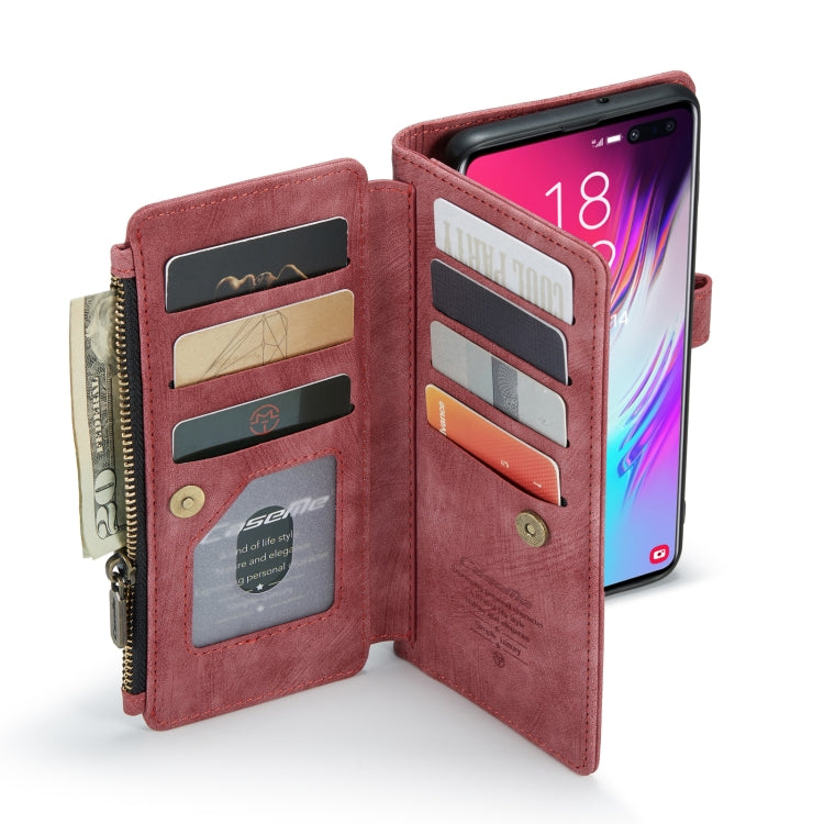 For Samsung Galaxy S10+ CaseMe-C30 PU + TPU Multifunctional Horizontal Flip Leather Case with Holder & Card Slot & Wallet & Zipper Pocket(Red) by CaseMe
