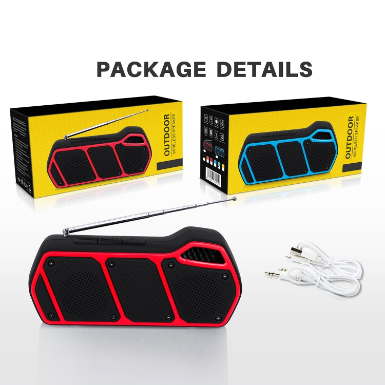 NewRixing NR-5011fm Outdoor Portable Bluetooth Speakerr, Support Hands-free Call / TF Card / FM / U Disk(Red) - Desktop Speaker by NewRixing | Online Shopping UK | buy2fix