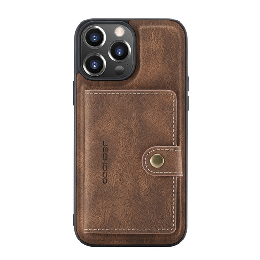 For iPhone 13 Pro Max JEEHOOD Retro Magnetic Detachable Protective Case with Wallet & Card Slot & Holder (Brown) by JEEHOOD