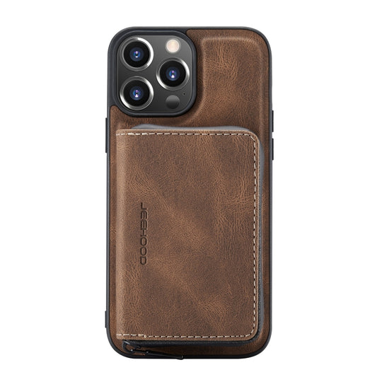 For iPhone 13 mini JEEHOOD Magnetic Zipper Horizontal Flip Leather Case with Holder & Card Slot & Wallet (Brown) by JEEHOOD