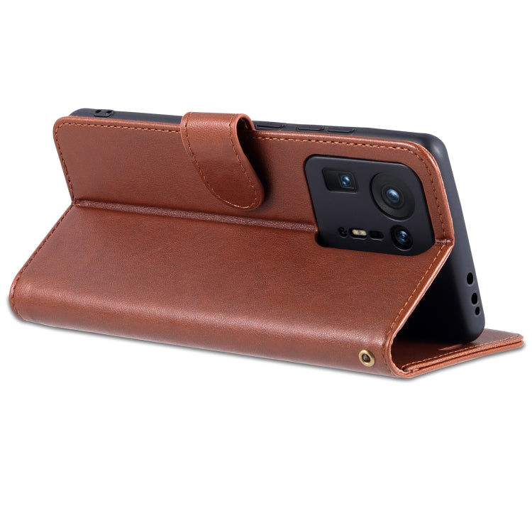 For Xiaomi Mix 4 AZNS Sheepskin Texture Horizontal Flip Leather Case with Holder & Card Slots & Wallet(Brown) by AZNS