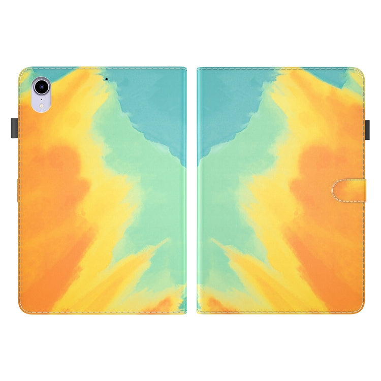 For iPad mini 6 Watercolor Pattern Skin Feel Magnetic Horizontal Flip PU Leather Tablet Case with Holder & Card Slots & Photo Frame(Autumn Leaves) - iPad mini 6 Cases by buy2fix | Online Shopping UK | buy2fix