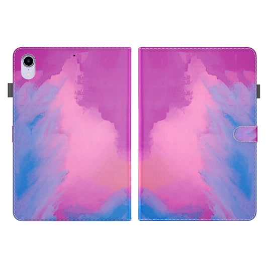 For iPad mini 2024 / mini 6 Watercolor Pattern Skin Feel Magnetic Horizontal Flip PU Leather Tablet Case with Holder & Card Slots & Photo Frame(Purple Red) - iPad mini 6 Cases by buy2fix | Online Shopping UK | buy2fix