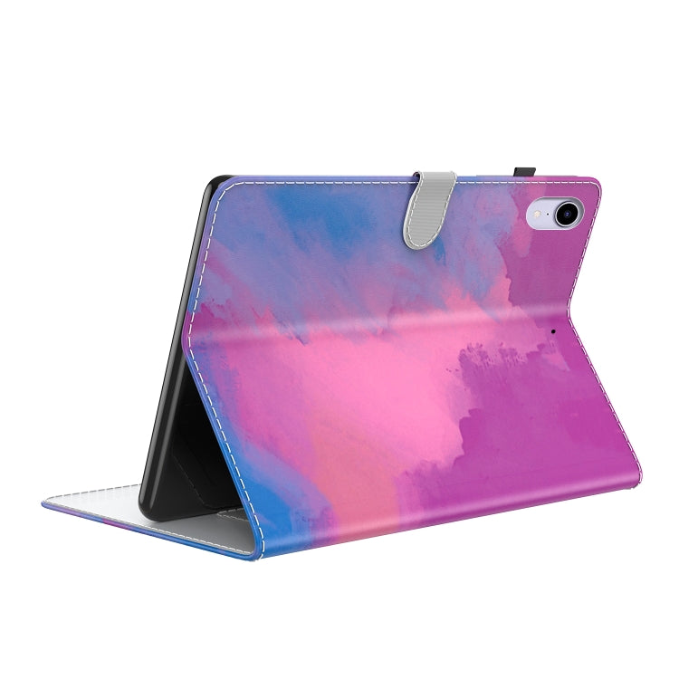 For iPad mini 2024 / mini 6 Watercolor Pattern Skin Feel Magnetic Horizontal Flip PU Leather Tablet Case with Holder & Card Slots & Photo Frame(Purple Red) - iPad mini 6 Cases by buy2fix | Online Shopping UK | buy2fix